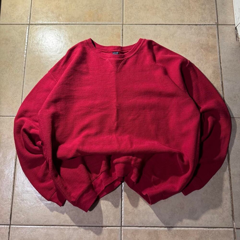 90s lands end red cotton crewneck Size L in Mens